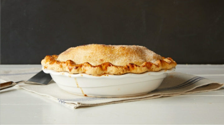 Handcrafted Apple and Nutmeg Family size pie.