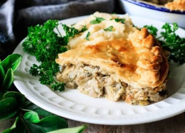 Chicken and Leek family size pie.